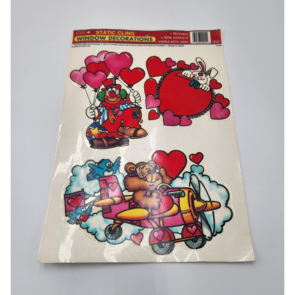 VINTAGE‎ CLEO WINDOW CLINGS VALENTINES DAY